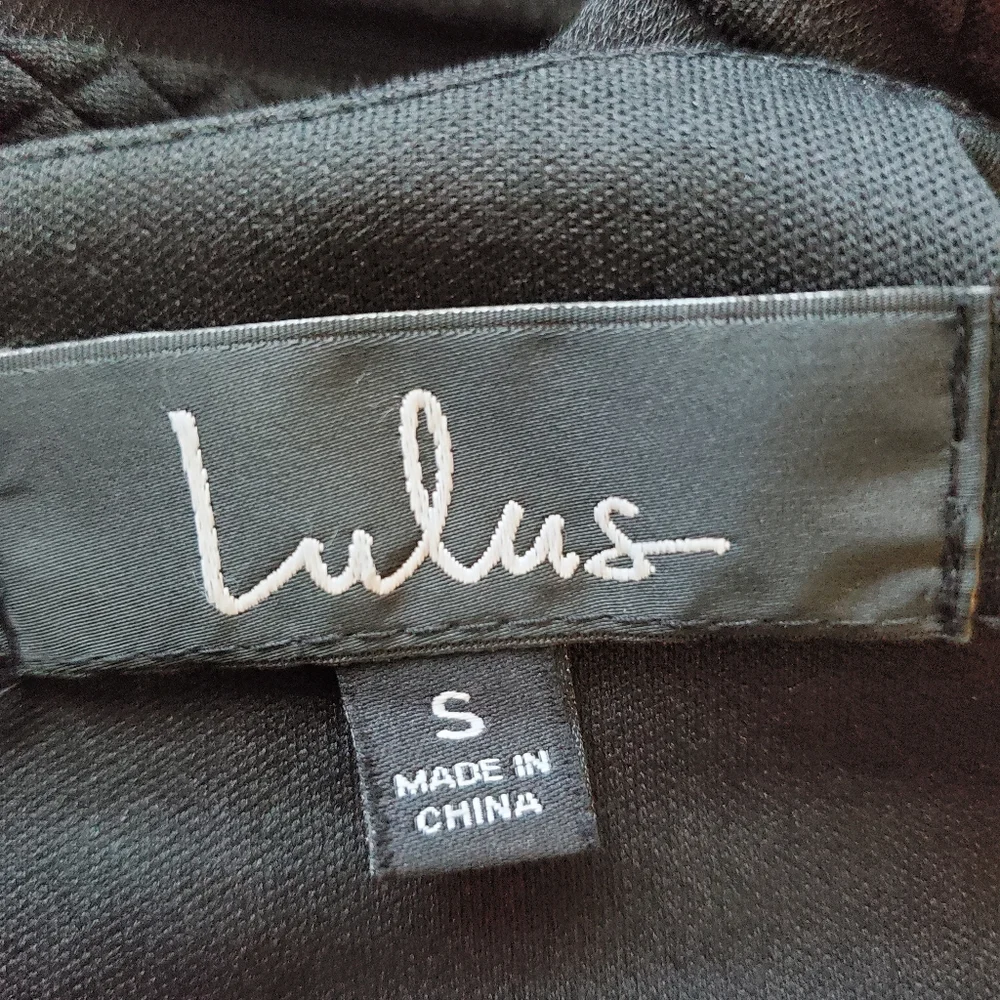 Lulus Dress Black Ribbed Sleeveless Flirty Fit and Flare Waist Detail Sz S - Picture 12 of 14